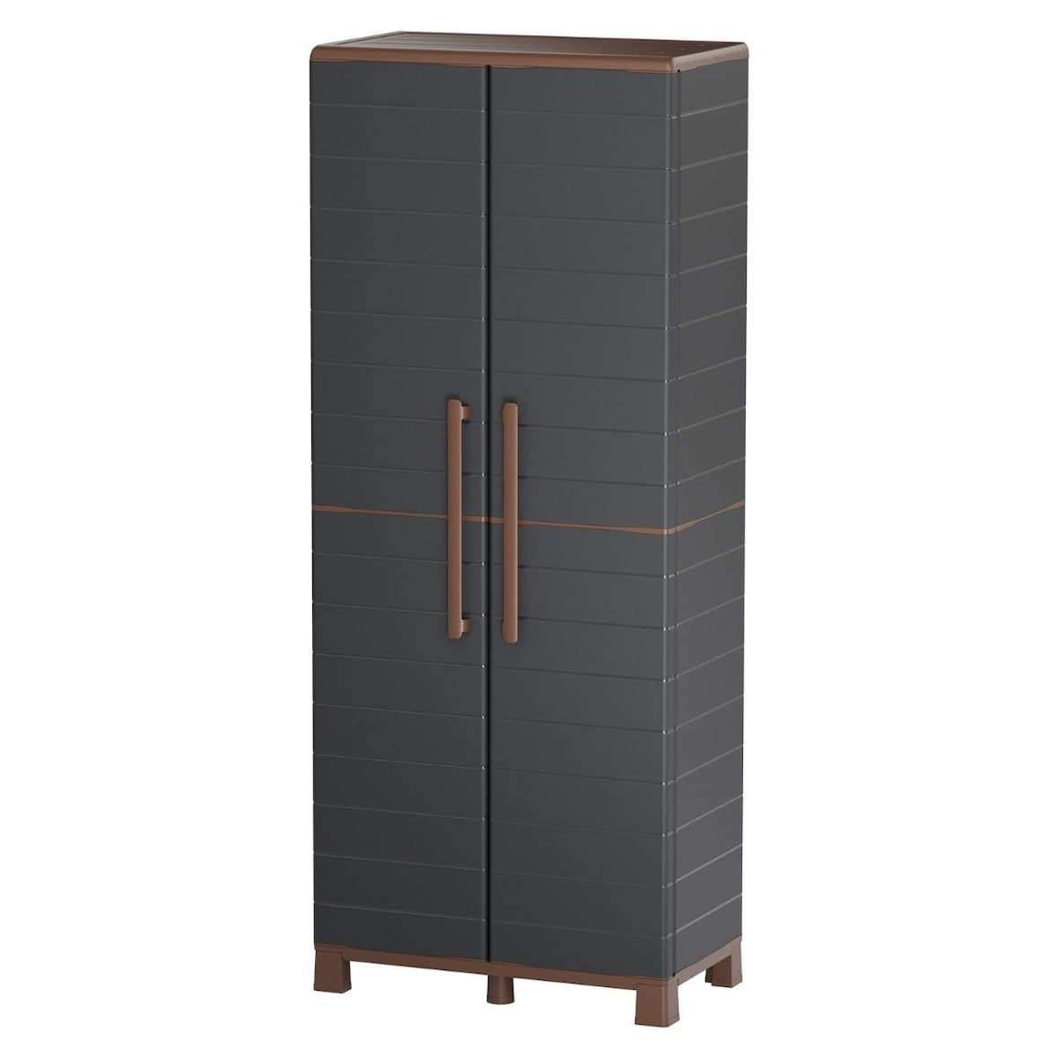Opbergkast Antraciet 2 deuren 3 verstelbare planken 68 x 37 x 169cm - Garage Waskast Artplast