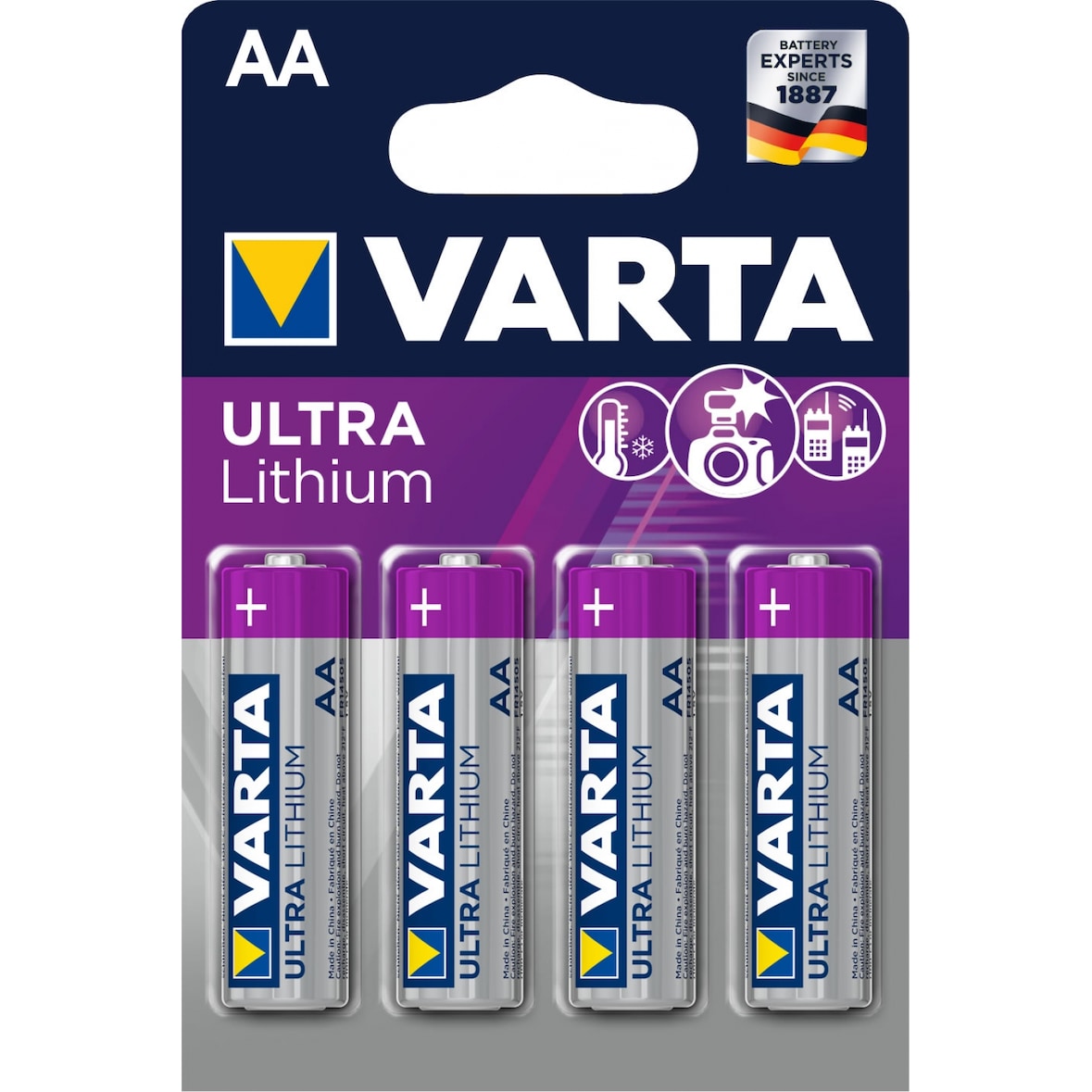 Varta pilas lithium mignon aa fr06 1.5v blister (4-pack) 06106 301 404