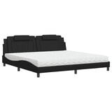 thumbnail of vidaXL Bett "Viana" mit Matratze Schwarz 200x200 cm Kunstleder