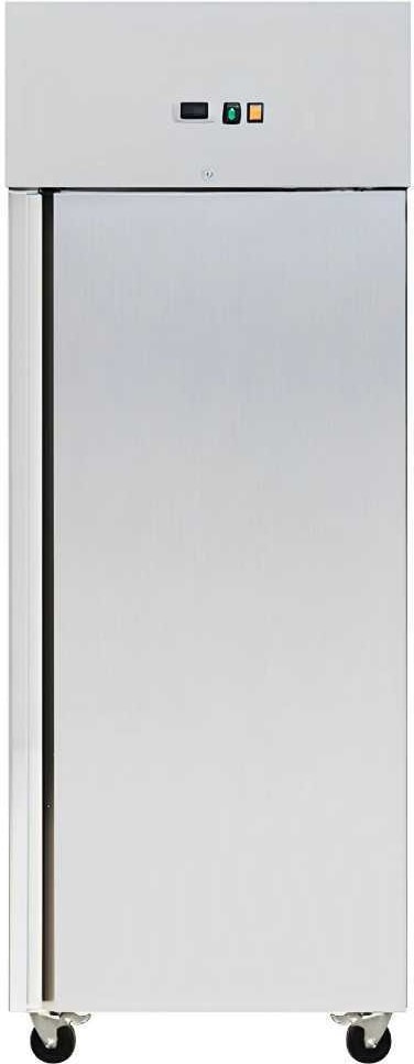 Professioneller ECO Gefrierschrank Edelstahl GN2/1, 610L für Gastronomie. Vertikaler Edelstahlschrank für Bar & Restaurant.
