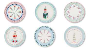 Excelsa set 6 piatti dessert Xmas Sweet Pastels porcellana 20,5x2x20,5 cm multicolor
