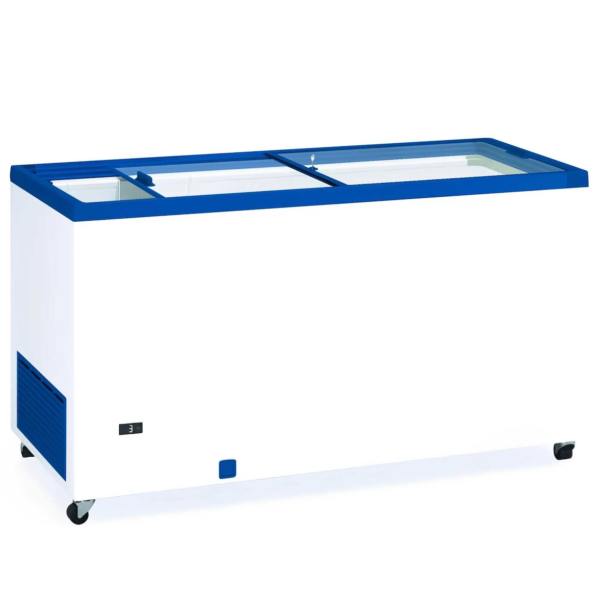 Congelatore a pozzetto 150 cm e 470 litri con porte scorrevoli in vetro per ristorazione. Congelatore professionale negativo per bar e ristorante.