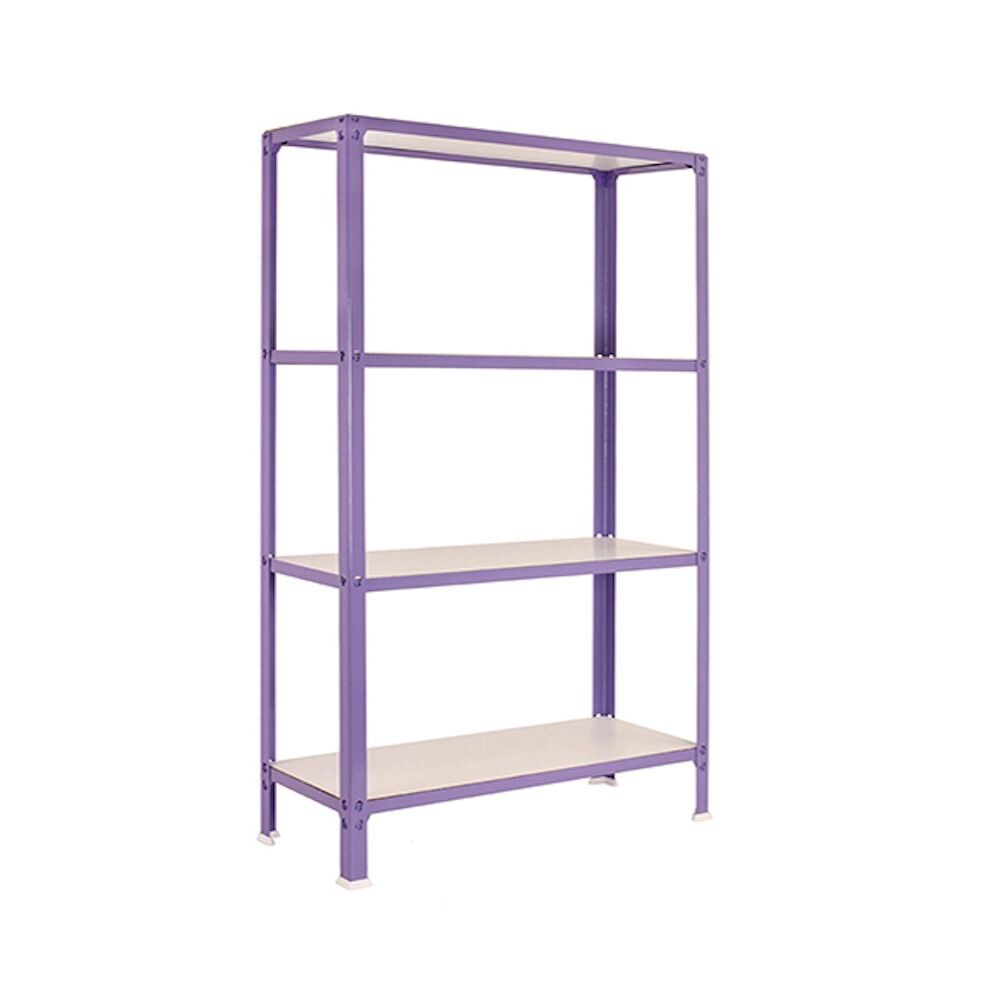 Wohnregal Living Koala Wood mit 4 Fachböden | HxBxT 160x80x30cm | Fachlast 150kg | Lila/Weiß | Homeregal Zimmerregal Küchenregal Regal