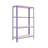 thumbnail of Wohnregal Living Koala Wood mit 4 Fachböden | HxBxT 160x80x30cm | Fachlast 150kg | Lila/Weiß | Homeregal Zimmerregal Küchenregal Regal