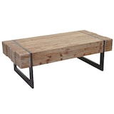 thumbnail of Salontafel HWC-A15a, woonkamertafel, sparrenhout rustiek massief MVG-gecertificeerd 40x120x60cm ~ natuurlijke kleur