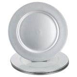 thumbnail of 6x Platzteller Silber Glitzer Ø33cm Dekoteller leicht Kunststoff Weihnachten