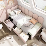 thumbnail of Polsterbett 90x190 cm mit Stauraum und Schubladen – funktionales Design für Jugend und Erwachsene in Rosa