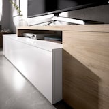 thumbnail of Dmora Parete attrezzata Baker, Set da soggiorno modulare ad angolo, Mobile salotto porta TV multiposizione, 201x41h180 cm, Bianco e Rovere