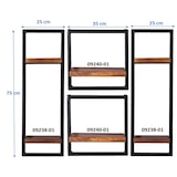 thumbnail of SIT Möbel Conjunto de prateleiras de parede|4 p.|Pavimentos em madeira de mangueira natural|Moldura sucata preta antiga|L95xP25xA75|09200-15