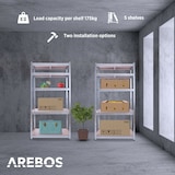 thumbnail of 2x Scaffale Resistente  Scaffalature Da Officina Scaffalature Per Cantina argento