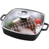 thumbnail of Kopf Bräter Santorin (Aluguss, 3,8 Liter, inkl. Glasdeckel mit Aromaknopf, Induktion) schwarz