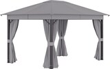 thumbnail of Cenador de Jardín 4x3 m Pabellón con Techo de Ventilación 4 Cortinas con Puerta y 8 Orificio de Drenaje Gazebo de Aluminio para Exterior Patio