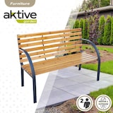 thumbnail of Banco de jardín de madera clara 2 personas Aktive