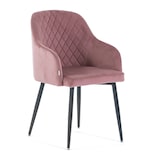 thumbnail of Lot de 2 chaises en velours d’intérieur, dossier haut, pieds en métal, idéales pour cuisine, salle à manger, bar, restaurant – Rose/Gris foncé – Tessa