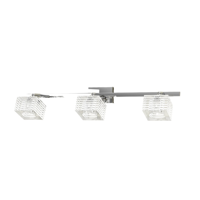 Toplight Metropolitan 3-lichts wandlamp met G9-fitting, chromen structuur en bewerkt glas, modern design 55x10x12cm
