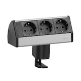 thumbnail of EVOline Dock small Tischanschlussfeld 3-fach Steckdose mit Zwinge, silber