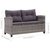 thumbnail of vidaXL 3-tlg. Garten-Essgruppe mit Grau Kissen Poly Rattan