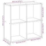 thumbnail of vidaXL Raumteiler-Bücherregal Weiß 69,5x29x69,5 cm Holzwerkstoff