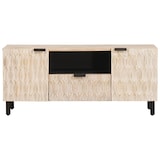 thumbnail of Helloshop26 - Moderner TV-Ständer mit Schublade und Stauraum 105 x 33 x 46 cm massives weißes Mangoholz 02_0057766