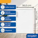 thumbnail of Exquisit Kühlschrank mit Gefrierfach, 120 Liter, 4-Sterne-Gefrierfach, Kühlschrank freistehend, KS516-4-H-010D weiss