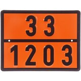 thumbnail of Einstoff-Warntafel für Benzin/Ottokraftstoff, UN 33/1203, Stahl, 400x300 mm