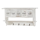 thumbnail of Garderobe HWC-C49, Wandgarderobe Wandregal, Vintage mit 5 Schubladen 32x65x13cm ~ Shabby Look, weiß