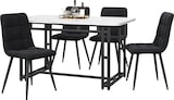 thumbnail of Esstisch Set 120x70x75, MDF Tisch Schwarz mit 4 Samt Stühlen Dunkel, Metallbeine, Modernes Design für Küche und Esszimmer, Komfortabel und Elegant