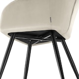 thumbnail of tectake Stuhl Marilyn, Samtoptik, gesteppt - 4er Set creme/schwarz