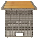 thumbnail of Gartentisch aus massivem Akazienholz und grauem Rattan 100x50x43/63cm.