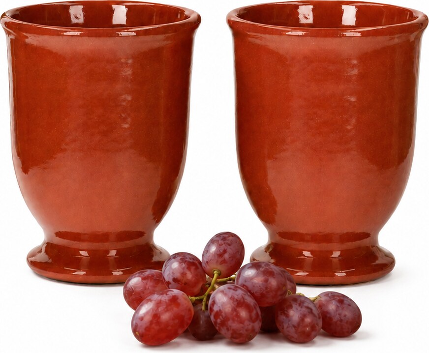 2er Set Lasierte Tonbecher 175ml ideal für Honigwein