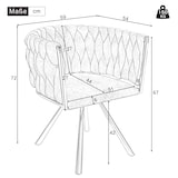 thumbnail of Merax Samt-Esszimmerstuhl, 6er set, Schlafzimmer-Drehstuhl, 360° drehbar Freizeit-Drehstuhl mit vier Stützbeinen aus Metall, Grau+Silber
