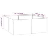thumbnail of vidaXL Plantenbak 100x100x40 cm staal zwart