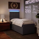 thumbnail of vidaXL Boxspringbett mit Matratze Grau 80x200 cm Kunstleder