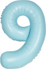 thumbnail of XL Folienballon hellblau matt Zahl 9