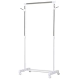 thumbnail of Perchero Estándar de Ropa Ajustable Portátil Ruedas 68,5x42x87-145 cm Blanco Plata