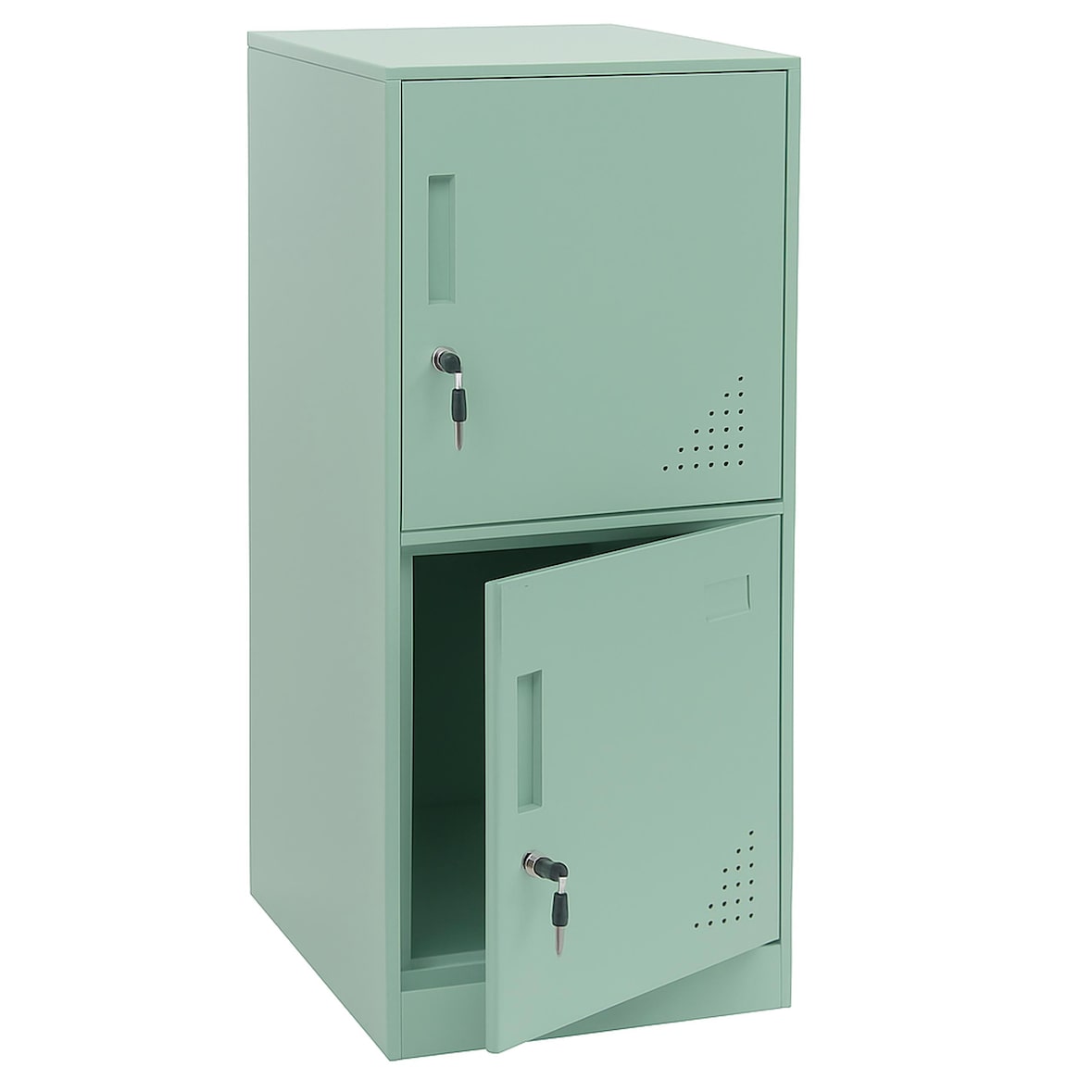 Armadietto HWC-P63, cassetta di sicurezza Armadietto a 2 ante, 90x38x45cm acciaio ~ verde menta