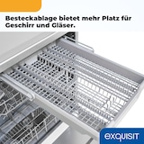 thumbnail of Exquisit Geschirrspüler 60 cm, Unterbaufähig, EEK: C, 12 Maßgedecke, Automatische Türöffnung, Startzeitvorwahl, 11 Liter, GSP6314-030C silber