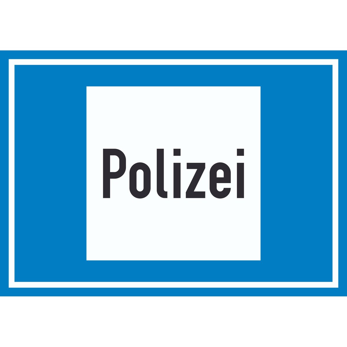 Richtzeichen Polizei Symbol Schild A2 Rückseite selbstklebend