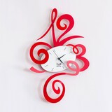 thumbnail of Orologio da parete Robin rosso 34x51cm cm in acciaio, design minimal e silenzioso per casa e ufficio, made in Italy