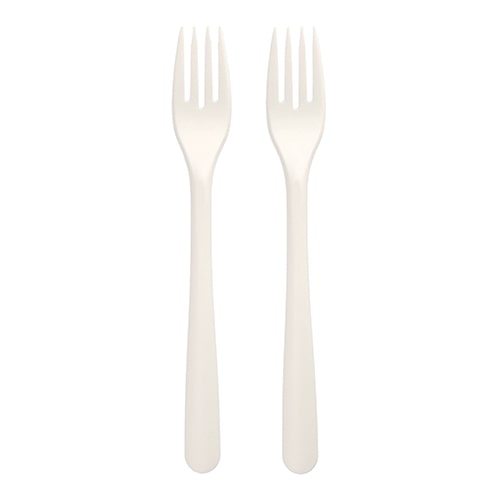 50 Gabeln `Folia` C-PLA 19 cm weiss Mehrweg
