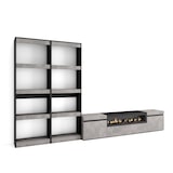 thumbnail of Meubels voor woonkamer, TV-Meubel, Lowboard, 320x35x186cm, Voor tv's tot 80", Elektrische haard, Moderne stijl, Cement _ 96_6