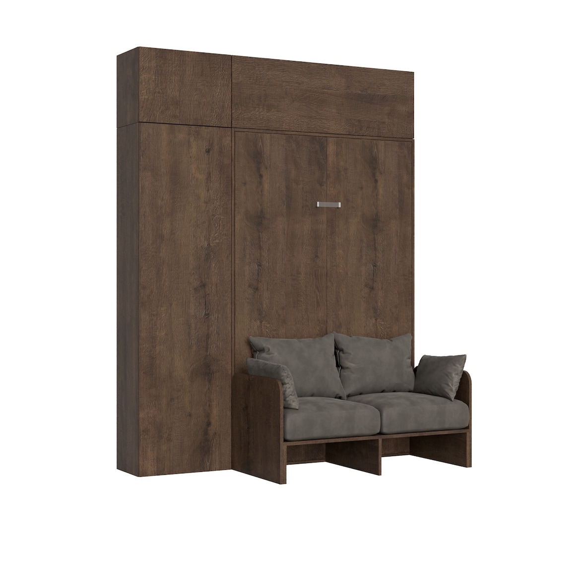 Cama 120 Sofà Kentaro Noce com coluna - móvel suspenso - móvel suspenso acima da coluna