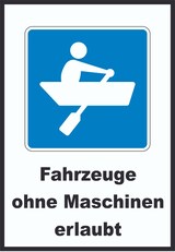 thumbnail of Ruderboote erlaubt Symbol und Text A3 Rückseite selbstklebend