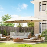 thumbnail of Outsunny Outsunny Chapéu de Sol Duplo para Jardim 4,6x2,7x2,4m Chapéu de Sol Anti UV com Manivela para Exterior Bege