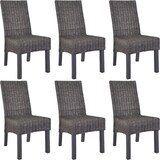 thumbnail of vidaXL Esszimmerstühle 6 Stk. Braun Kubu Rattan und Mangoholz