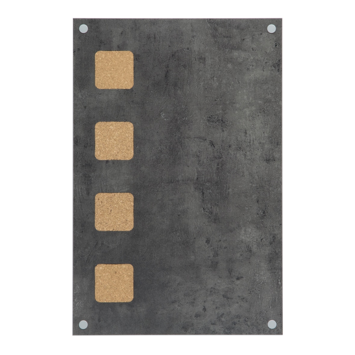 Securit® Wandtafel – Beton- und Korkoptik – Kreidemarker und Montageset inklusive