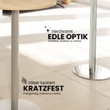 thumbnail of bümö Besprechungstisch, Esstisch klein, Tisch rund 80 cm - kleiner Esstisch Eiche, Rundtisch Esstisch 2 Personen mit Holz-Platte, Säule aus Metall in