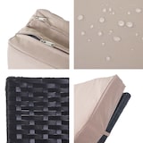 thumbnail of Ligstoel HWC-D80, tuinligstoel Relax ligstoel, poly rotan ~ antraciet, beige kussens