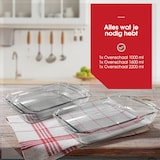 thumbnail of HGMD Ovenschalen Set - 3 Delig - 1L - 1,6L - 2,2L - Rechthoekig - Glas - Vaatwasserbestendig
