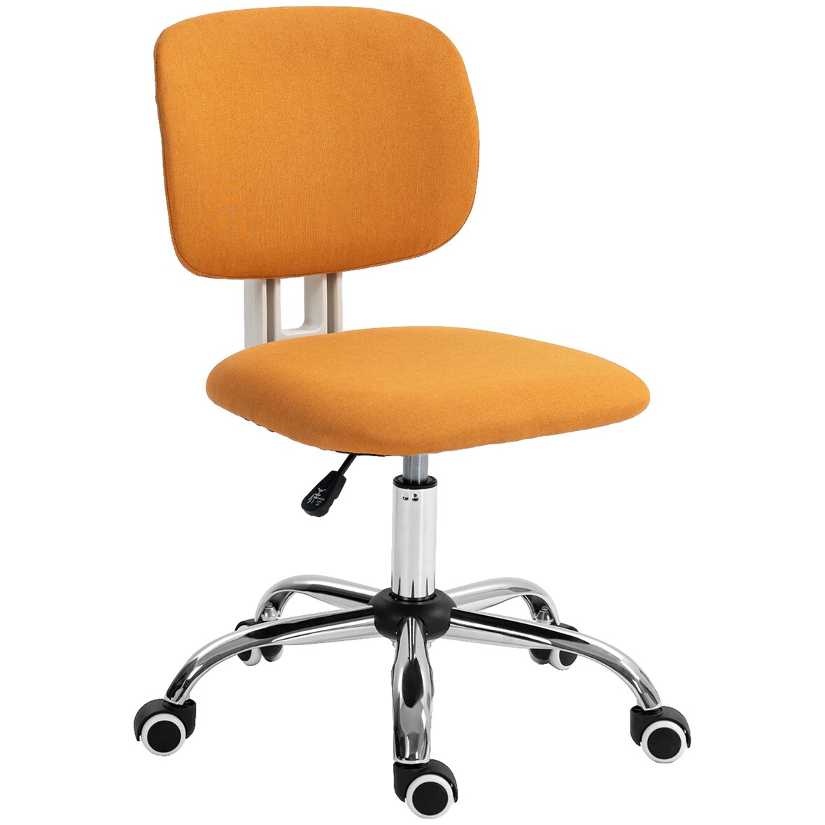 Vinsetto silla de oficina sin brazos silla de escritorio giratoria tapizado de tela con altura ajustable estilo moderno carga 120 kg 48x53x80-90 cm
